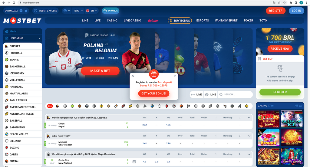Kasyno Mostbet i zakłady sportowe