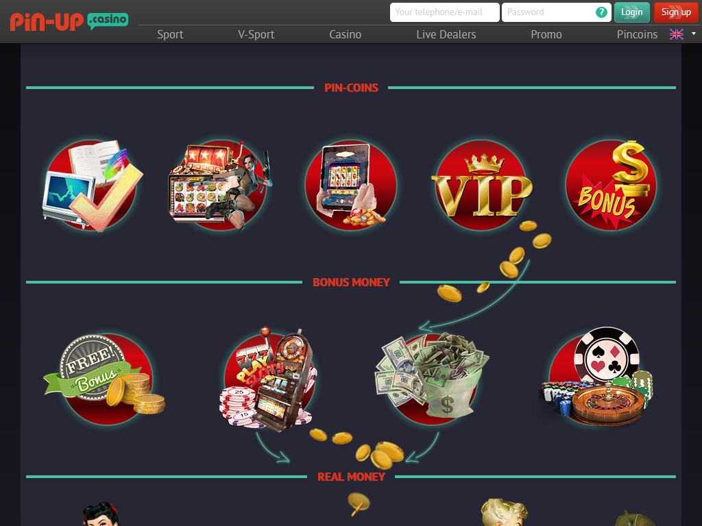 Pin-Up Casino site games selection