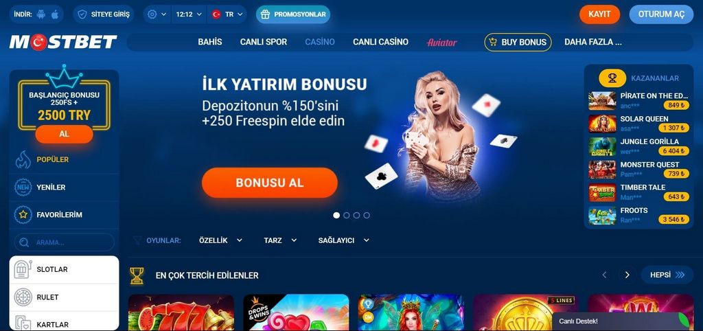 Сайт казино Mostbet