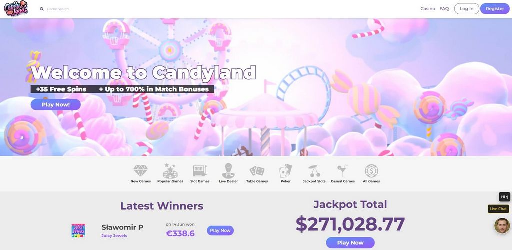 Sitio web del Casino CandyLand